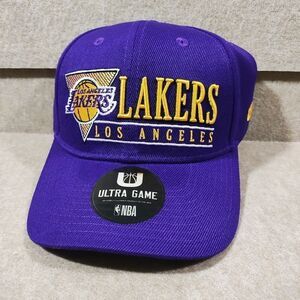 NBA Ultra Game Strapback Lakers Purple and Gold Hat #V